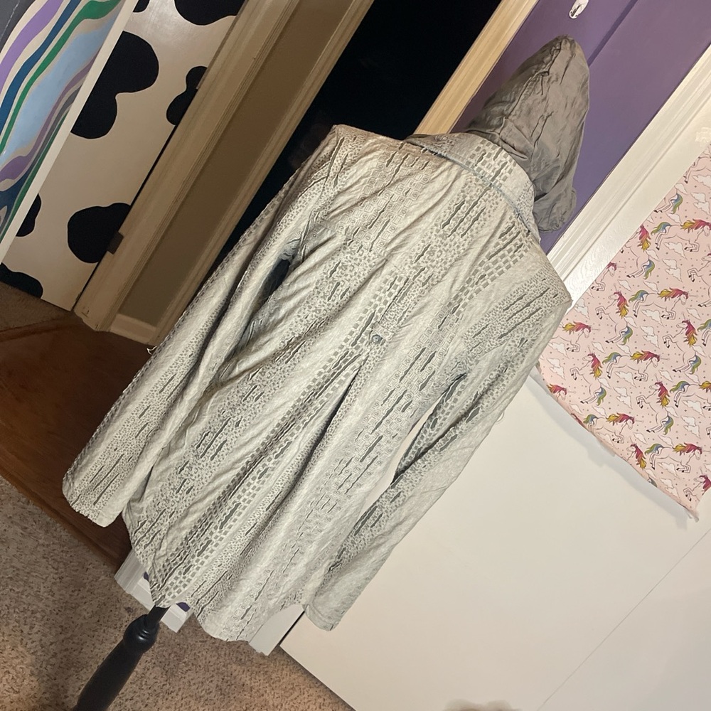 Distressed Green Pullover Jacket - image 3